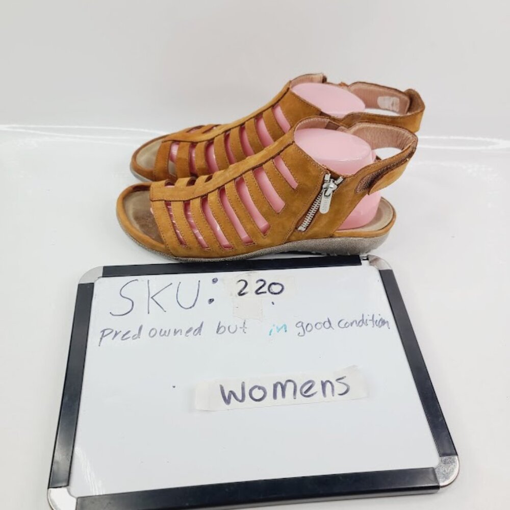 Naot Tan Strappy Leather Zip Gladiator Sandal - Picture 8 of 8